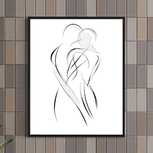Silhouette Line Art Digital Print Woman Design Printable Wall Art Modern Minimalist Home Decor