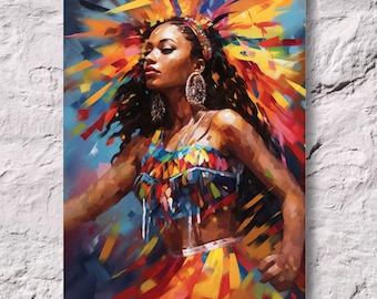 Trinidad and Tobago Carnival Wall Art Printable, Caribbean Decor, Vibrant Artwork Download