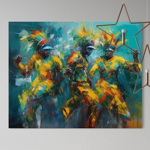 Vibrant Wall Art Printable Caribbean Trinidad Carnival Digital Scene Unique Party Decor Gift for Him