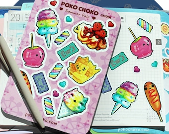 Carnival Sticker, Cute Fair sticker, Candy Sticker, Kawaii Food Sticker, Junk Food Sticker, Nacho Sticker, cotton candy sticker