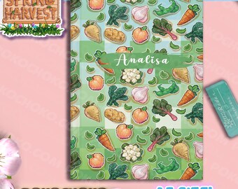 Personalized Vegetable-Themed Journal for Gardeners, Custom Notebook, Eco-Friendly Gift, Plant Lover Diary, Gardening Supplies, Gamer Gift