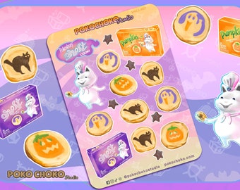 Cute Halloween Stickers, Sugar Cookie Stickers, Food Stickers, Cookie Stickers, Gift for Halloween, Kawaii  Food Stickers, Bakery Stickers