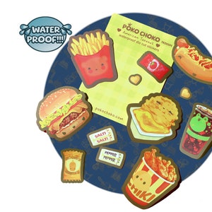 Cute Tumbler Decal, Stickers for Tumbler, Cute Tumbler Food Decal, Food Decal, Waterproof Decal, Cute food stickers, Burger Sticker, Tumbler Stickers, Waterproof stickers, Fast food decal, funny tumbler decal, funny tumbler stickers