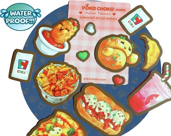Cute Tumbler Decal, Stickers for Tumbler, Cute Tumbler Food Decal, Food Decal, Waterproof Decal, Cute food stickers, Pizza Sticker