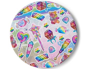 Fun Retro Rainbow Coasters - Colorful Ceramic Drink Coasters, Rainbow Party Decor, Gift for Her, Barware, Kitchen Accessories, Pride Decor