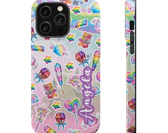 Cute Custom Personalized Magnetic Phone Case, Kawaii Phone Cover, Colorful Sticker Case, Pride colors, Unique phone case, Candy phone case!