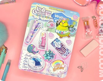 Cute Budgie Bird Food Stickers, Bird food and sticker lovers gift, Funny Silly Stickers