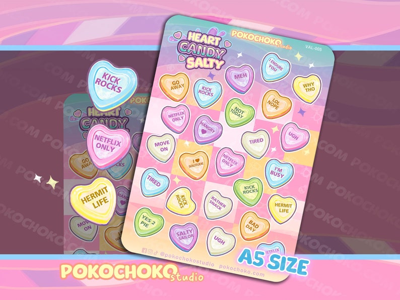 Cute Stickers
funny stickers
scrapbooking
kawaii stickers
food sticker
candy sticker
Valentines Day
conversation hearts
sweet tarts
red panda
valentines gift
pink stickers
pastel stickers