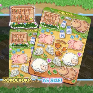 Hoja de pegatinas de animales primaverales de Pixel Farm. ¡Pegatinas de animales pixel art adorables! Arte de videojuegos retro.