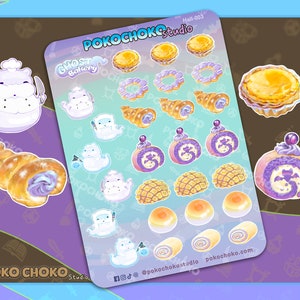 Niedliche Halloween Aufkleber, Geist Aufkleber, Lebensmittel Aufkleber, Bäckerei Aufkleber, Geschenk für Halloween, Halloween-Dekoration, Kawaii Asiatisches Essen Aufkleber