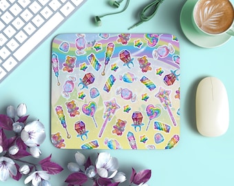 Colorful Candy-Themed Mouse Pad, Cute Desk Accessory, Rainbow Decor, Gift for Students, Gamer Accessories Pride Mousepad