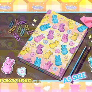 Journal de Pâques fantaisiste à couverture rigide - Motif lapin mignon, cadeau de Pâques, journal pour écrire, décoration printanière, agenda