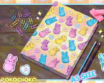 Whimsical Easter Hardcover Journal - Cute Bunny Design, Easter Gift, Journal for Writing, Spring Decor, Diary