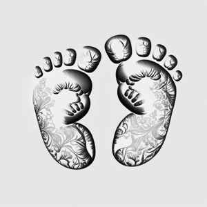 svg, png, jpeg  baby feet black and white unique stickers nursery decals baby shower
