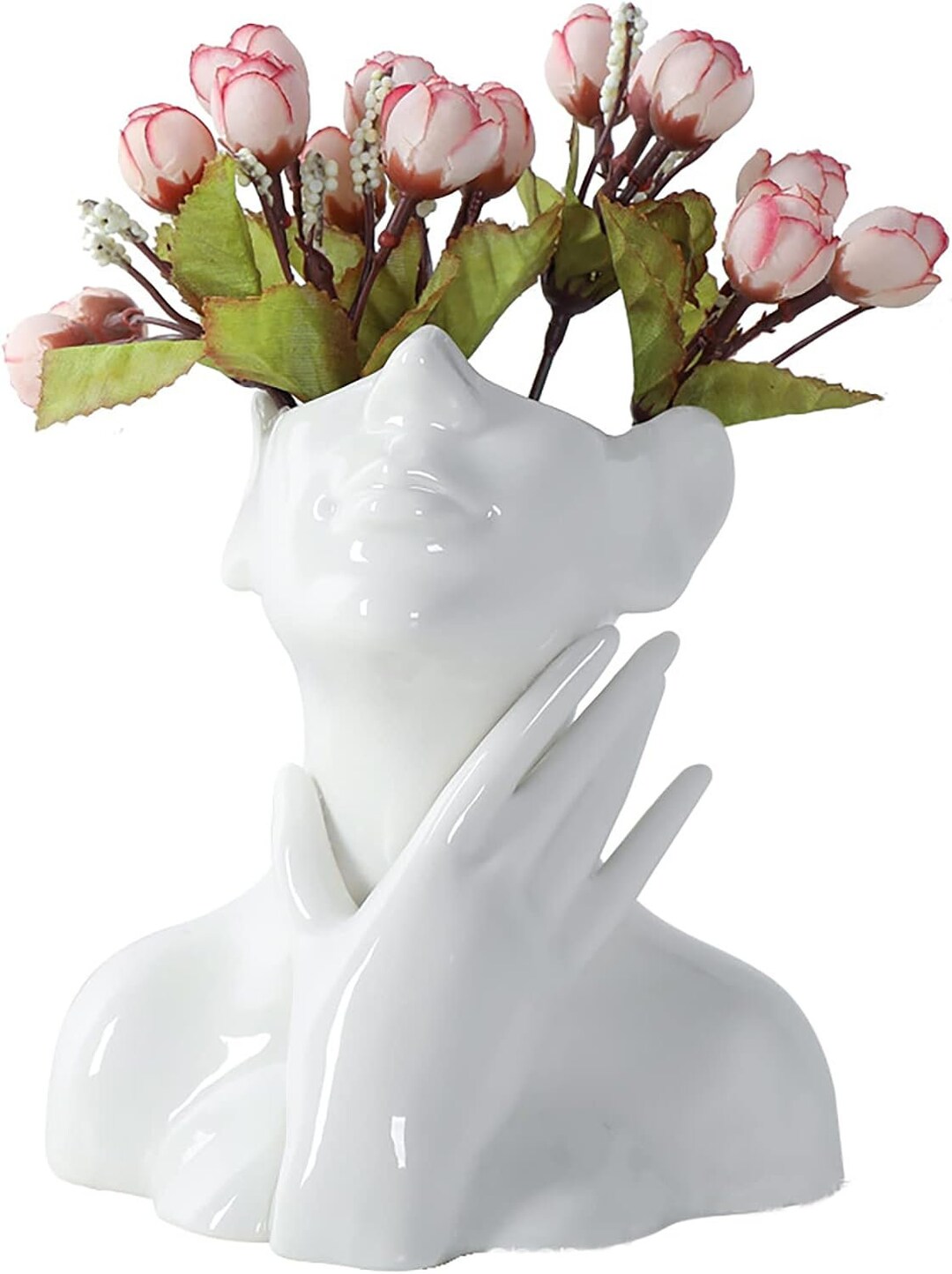 1 Woman Sculpture Vase White Ceramic Face Vase Woman Head Etsy