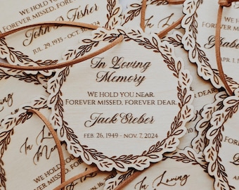 Custom Wood Memorial Ornament • Laser-Engraved Basswood Keepsake