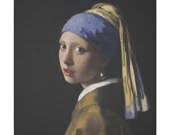 Girl with a Pearl Earring by Vermeer Artistic Giclée Print Canvas, Stunning Home Decor, Gift for Art Lovers Gallery Wall Art Classic Artwork