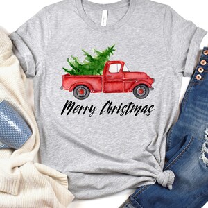 Christmas Shirt, Christmas Truck Shirt, Truck Christmas Shirt, Christmas Gift, Red Truck Shirt, Merry Christmas Shirt