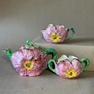 Art Nouveau | Tea Set | Enchanting | Camellia | Floral | Cottage | Vintage | Sweet | Hand Painted | Luster Ware
