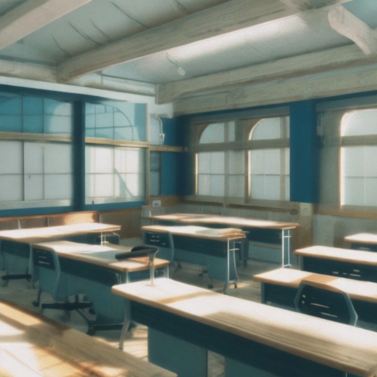 dismal-toad5: anime background high school classroom, night time, door is  open on the right