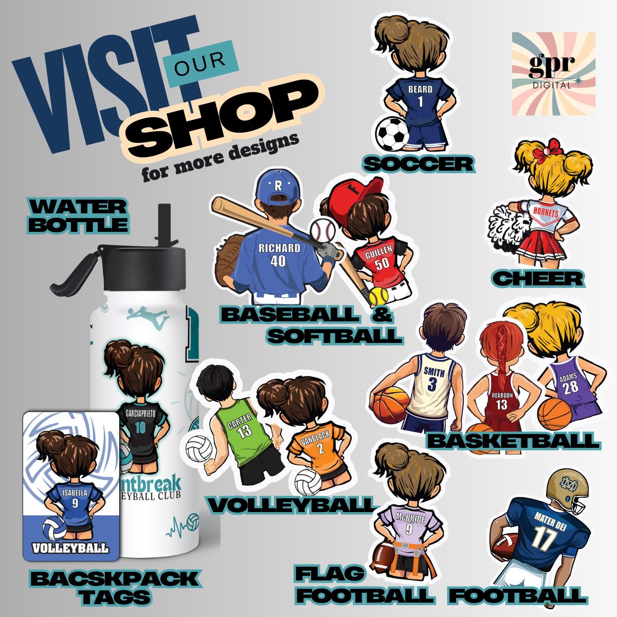Personalized Flag Football Stickers, Custom Team Decals - Etsy