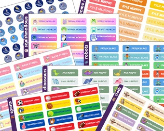 Personalized Kids Name Stickers, School Supply Labels