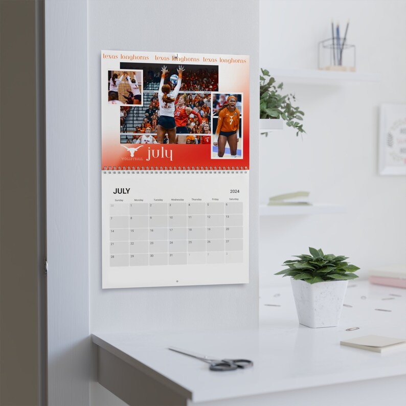 Texas Longhorns Volleyball Calendar 2024, 12 Month Calendar, Monthly