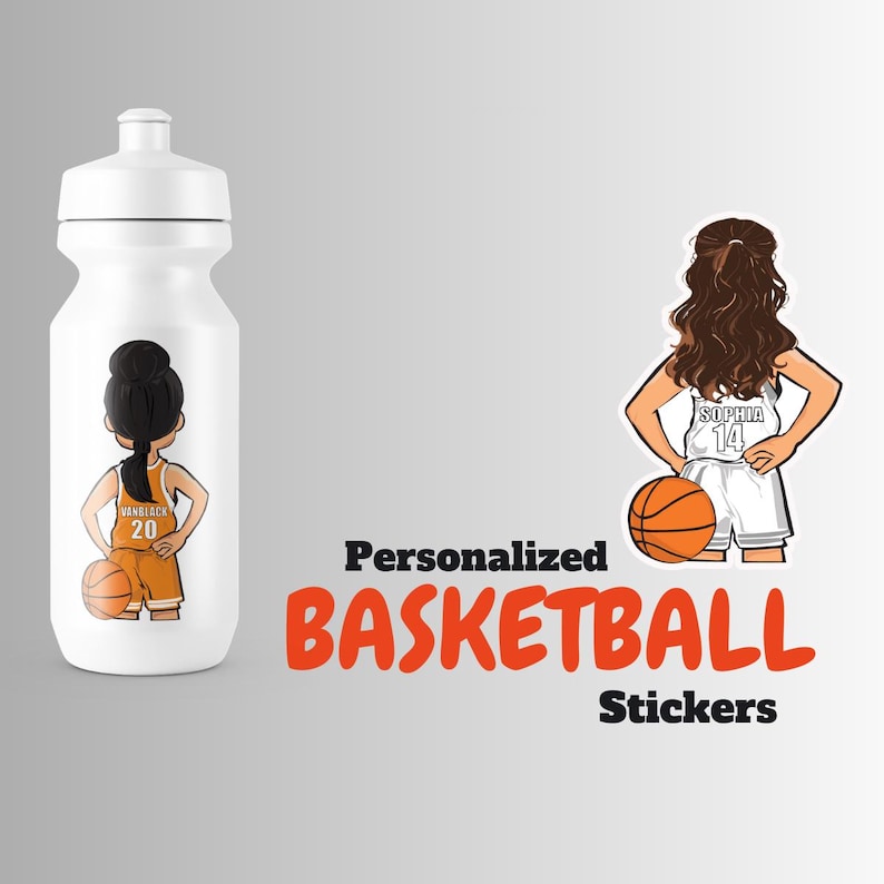 Personalized Girl Basketball Team Sticker, Custom Player Gift image 3