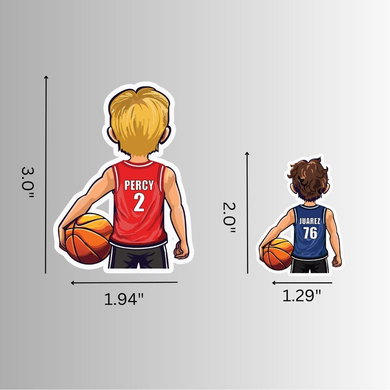 Personalized Basketball Player Stickers, Team Gift image 5