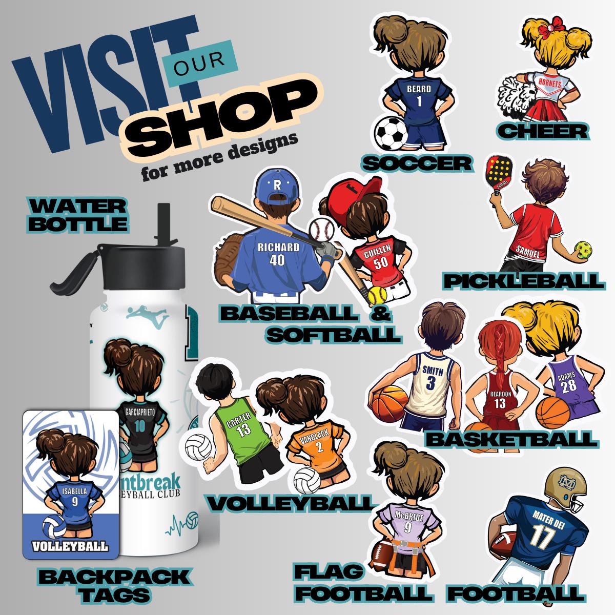 Personalized Girls Golf Team Vinyl Stickers, Custom Name Decals - Etsy
