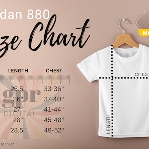 Gildan 880 Size Chart Hanging Size Chart for Gildan TShirt Gildan 880 Mockup Gildan Size Chart Gildan Shirt Mockup Gildan, Mockup