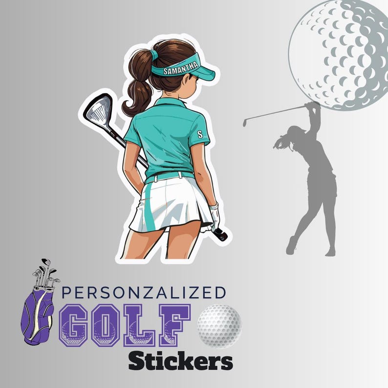 Personalized Girls Golf Team Vinyl Stickers, Custom Name Decals - Etsy