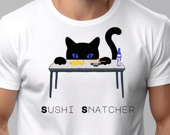Cat Thief, Funny, Sushi, Gender Neutral T-Shirt