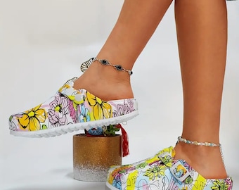 Women’s Coloful Floral  Prints Comfortable Clogs
