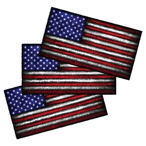 3x Distressed American Flag Vinyl Decal for Cars, Trucks, Laptop Patriot USA Flag Sticker, Grunge Style, US Patriotic Theme, Textured UVGel