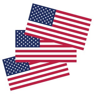 3x American Flag Vinyl Decal for Cars, Trucks, Laptop Patriot USA Flag Sticker, Original Style, US Patriotic Theme, Textured UVGel Ink