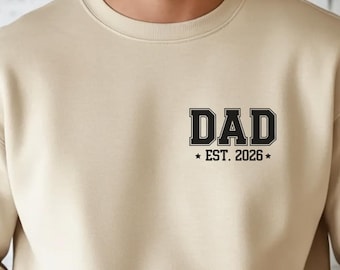 Personalized Gift For Dad, New Dad Gift From Baby, Dad Est Pocket Print Shirt, Custom Daddy Sweatshirt, Father's Day Gift For Husband