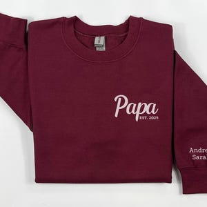 Personalized Papa Crewneck Sweatshirt, Custom Dad Tshirt With Kids Names, Papa Est Shirt, Fathers Day Gift For Dad, Gift For Husband