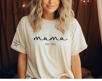 Personalized Mama T-Shirt, Custom Kids Names, Mother's Day Gift