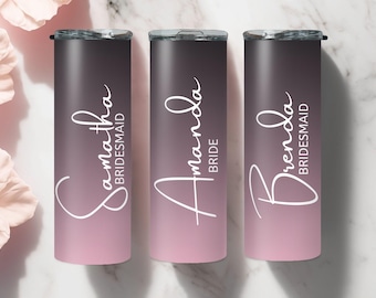 Custom Bridal Party Gifts, Personalized Wedding Favours, Ombre 20oz Custom Tumbler, Gift For Bride and Groom, Groomsmen and Bridesmaid Gifts