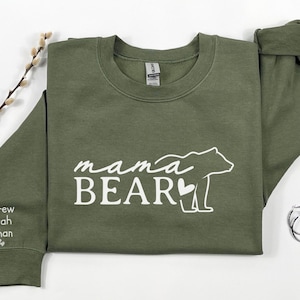 Personalized Mama Crewneck Sweatshirt, Custom Mom Sweatshirt With Kids Names, Mama Bear Shirt, Mothers Day Gift For Wife, Gift For New Moms