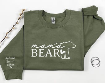 Personalized Mama Crewneck Sweatshirt, Custom Mom Sweatshirt With Kids Names, Mama Bear Shirt, Mothers Day Gift For Wife, Gift For New Moms