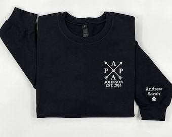Personalized Papa Crewneck Sweatshirt, Custom Shirt With Kids Names, Fathers Day Gifts For Husband, Gift For New Dad