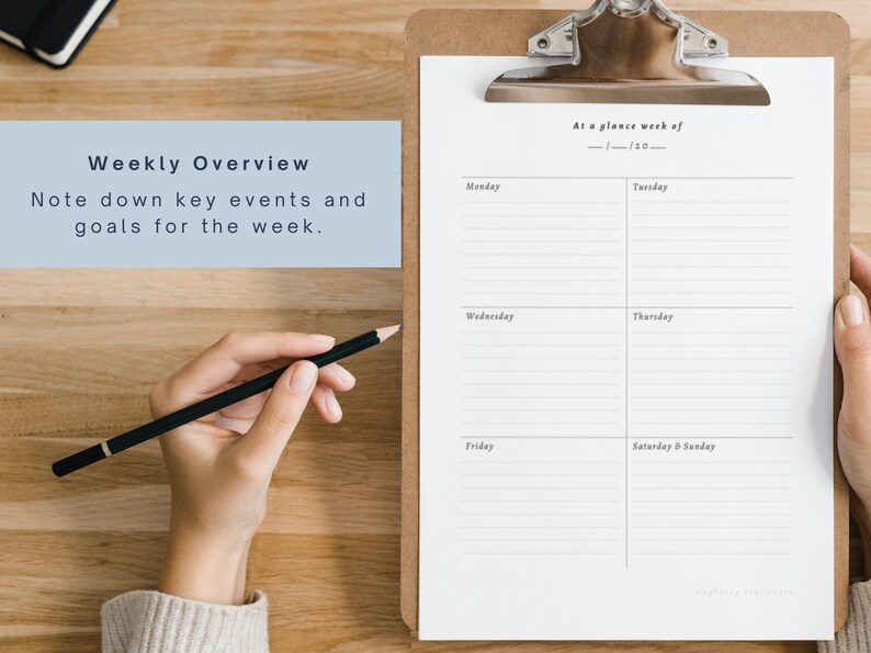 Digital Weekly Planner | Time Allocation and Task Tracking | Instant ...