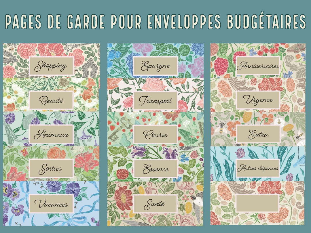Pages de Garde pour Enveloppes Budgétaires Version Française - Etsy France