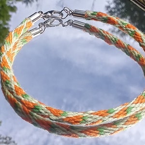 Bun Bun Snax Kumihimo Bracelet Friendship Jewelry Handmade Woven Carrot Pattern Cute Food Green Orange Cartoon Girls Farm Stardew Vegetable