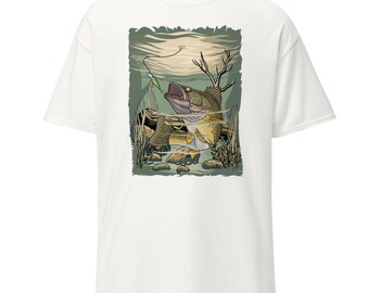 Mens Classic Tee, Walleye T-Shirt, Fishing Graphic Tshirt, Fishing Shirt, Outdoorsman Tee, Fishing Apparel, Angler Tshirt, Mens Shirt, Shirt