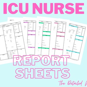 ICU Nurse Report Sheet Pink