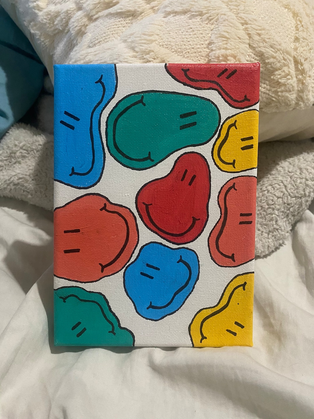 Colorful Smileys Painting Etsy