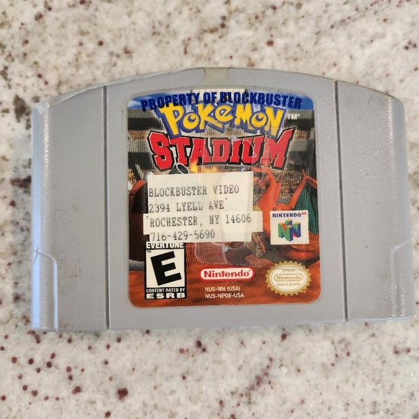 Pokémon's Stadium N64 Game Blockbuster Rental